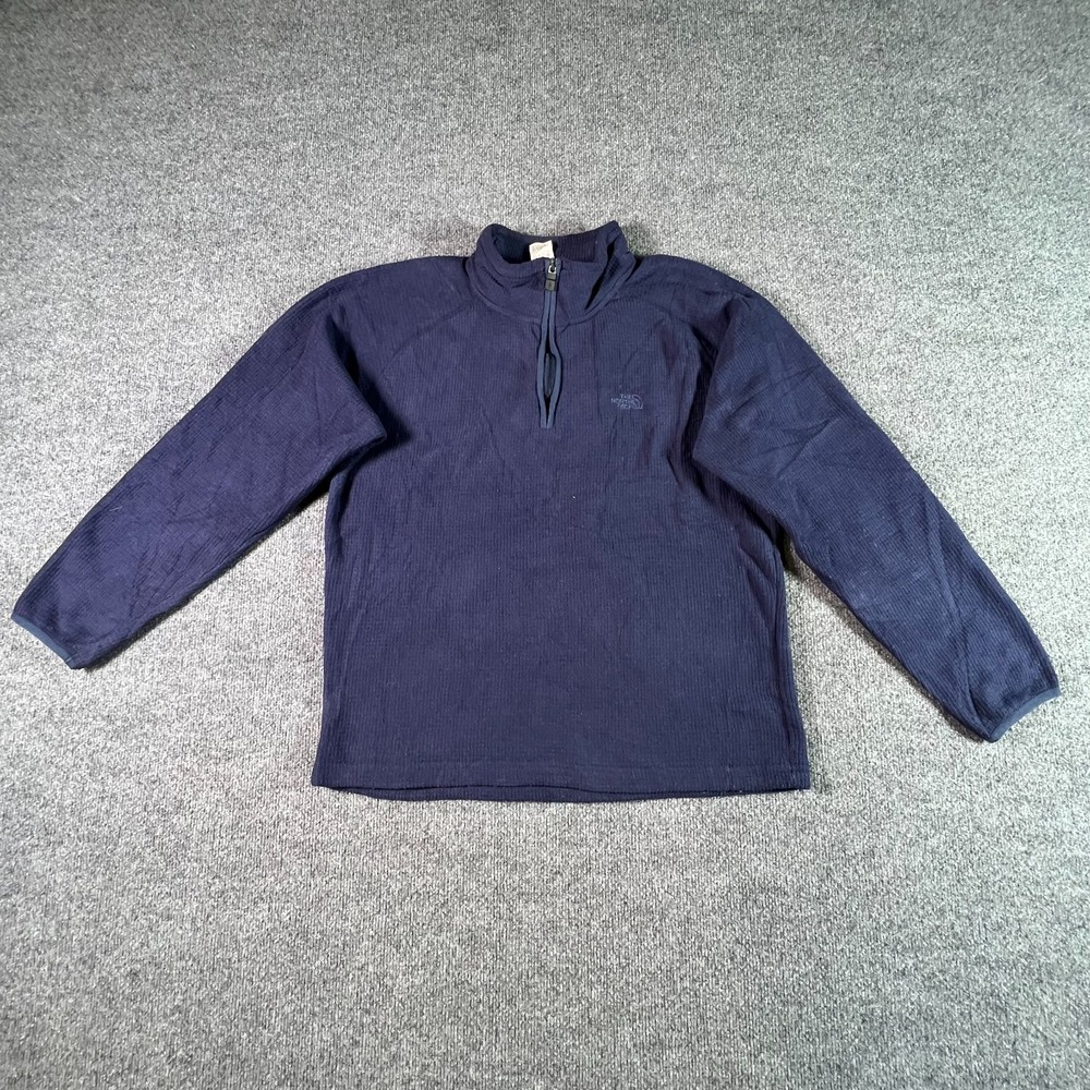The North Face Sweatshirt Men Medium Navy Blue Fleece 1/4 Zip Activewear Outdoor